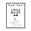 Little mister Birthday Poster 40X50 cm + gray stone frame