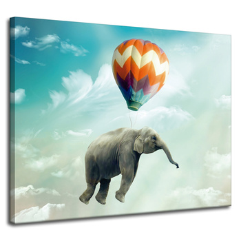 Canvas Print Abstract Flying Elephant Art 100x80 cm