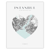 Poster Istanbul city map heart 40X50 cm + gold frame