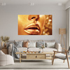 Canvas Print Golden Face and Lips Art Style 100x80 cm