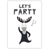 Let's party Birthday Poster 21X29.7 cm + amaranth frame