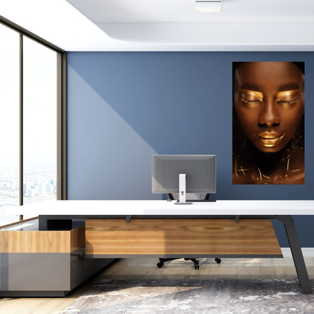 Canvas Print Woman Face Golden Elements 80x120 cm