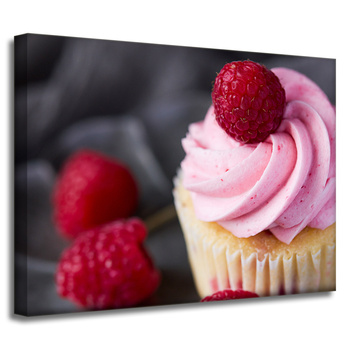 Canvas Print Kitchen Raspberry Cupcake 40x30 cm