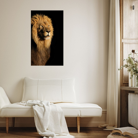 Canvas Print Illuminated Lion Beauty Mane 80x120 cm