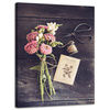 Canvas Print Botany Bouquet of zinnias 30x40 cm