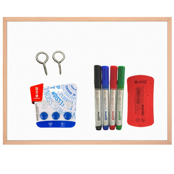 Dry-erase wooden board 80x60 + 4 Markers + Sponge + 6 Magnets GP-TMD-8060+MZA1+1+4
