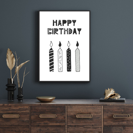 Birthday Poster Happy birthday 40X50 cm + silver frame