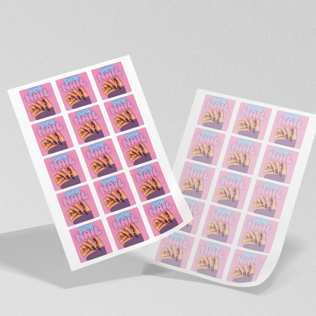 STICKERS with LOGO Square with print Waterproof Text Photo 50x50 mm