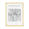 Poster Washington city map square 40X50 cm + gold frame
