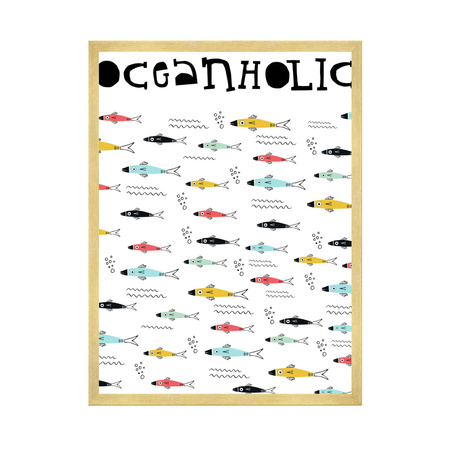 Children's Oceanoholic poster 40X50 cm + gold frame