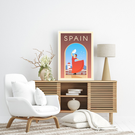 Poster Cities of Spain 40X50 cm + gold frame