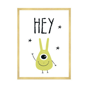 Children's Hey poster 40X50 cm + gold frame
