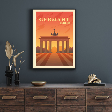 Poster Countries of Germany 40X50 cm + gold frame
