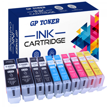 10xINK FOR CANON PIXMA iP7250 iP8750 iX6850 MG5450 PGI-550xl, CLI-551xl - GP-C550XLCMYKx2