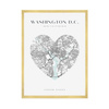 Poster Washington city map heart 40X50 cm + gold frame