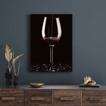 Canvas Print Kitchen Glass of Wine 40x60 cm
