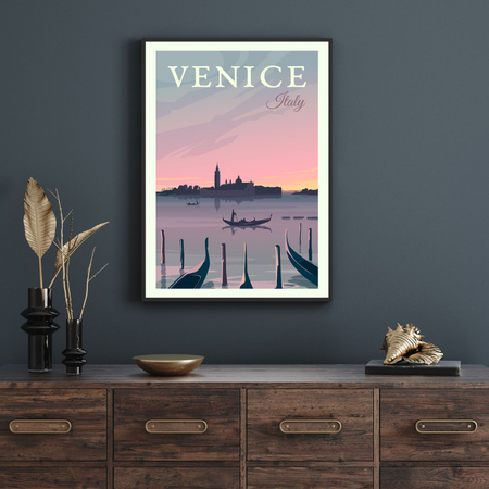 Poster of the City of Venice 40X50 cm + gold frame
