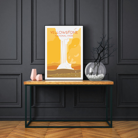 Yellowstone City poster 40X50 cm + gold frame