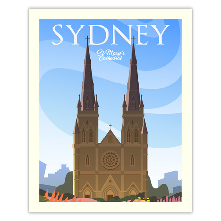 Sydney City poster 40X50 cm + gold frame