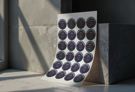 STICKERS with LOGO Square with print Waterproof Text Photo 40x40 mm