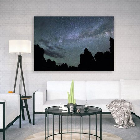 Canvas Print Nature Space Mountains Darkness Night 90x60