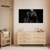 Canvas Print Black Woman Golden Lips and Eyes 100x80 cm