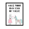 Children's Poster Make your own kind of magic 24X30 cm + black frame