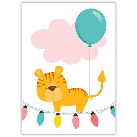 Children's Tigger Poster 50X70 cm + white frame
