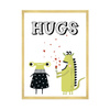Baby Hugs poster 40X50 cm + gold frame