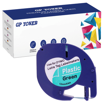 Dymo Tape LetraTag 59425 12mm x 4m Green Plastic - Replacement GP-DY59425