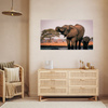 Canvas Print Elephants in Water Africa Nature 100x80 cm