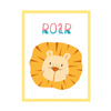 Children's Roar poster 21X29.7 cm + yellow frame