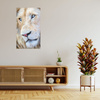 Canvas Print Bright Lion Face Blue Eyes 80x120 cm