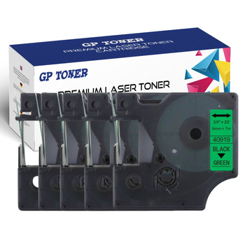 5x DYMO D1 tape 9 mm 7 m green black GP-DY40919 x5