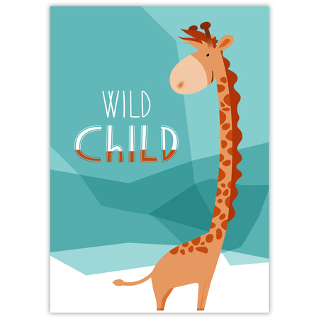 Wild child Giraffe poster 50X70 cm