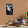 Canvas Print Grey Lion Mane Face Eyes 80x120 cm