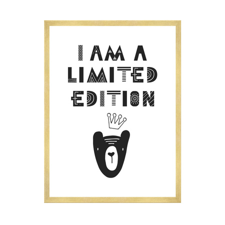 Children's poster I am a limited edition 40X50 cm + gold frame