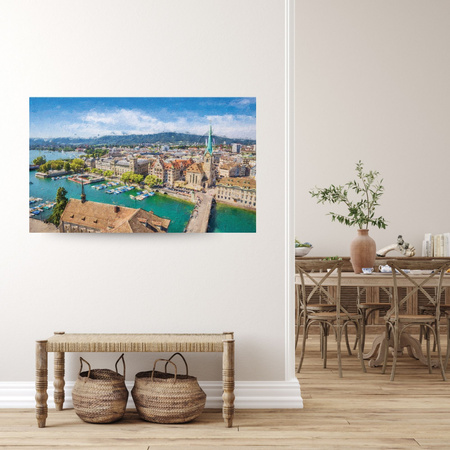 Canvas Print Pastel City Art Summer Landscape 100x80 cm