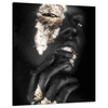 Canvas Print Black Woman Face Gold Elements 80x100 cm