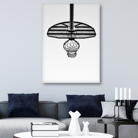 Canvas Print Youth Basketball Basket Black and White 80x120