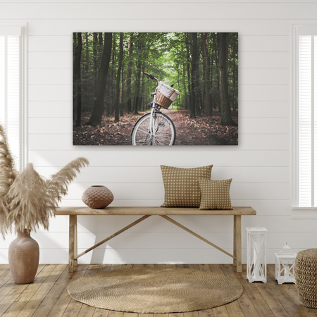 Canvas Print Youth Bike in the Forest 90x60