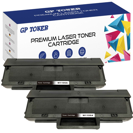 Set of 2x Replacement Toner for HP Laser 107a 135w 137fnw GP-H106A WITH CHIP x2 GP TONER