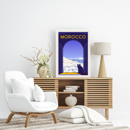 Poster of the State of Morocco 40X50 cm + gold frame
