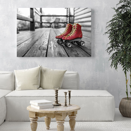 Canvas Print Vintage Red Roller Skates 40x30 cm