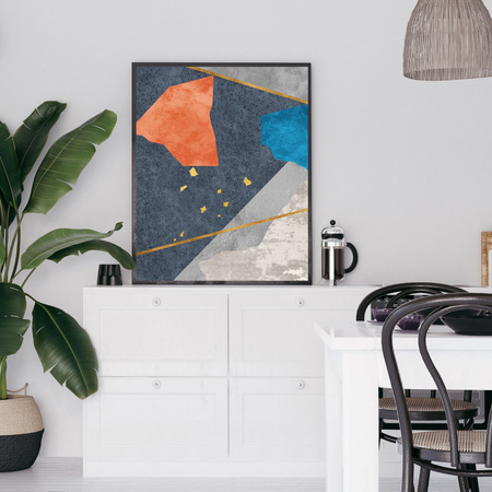 Poster Abstract_4 24X30 cm + gray stone frame