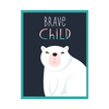 Children's poster Brave child teddy bear 40X50 cm + turquoise sea frame