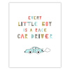 Children's poster Every little boy is a race car driver 40X50 cm + gold frame
