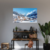 Canvas Print Snowy Village Among the Mountains Winter 100x80 cm