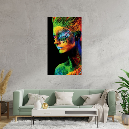 Canvas Print Colorful Woman Hair Colors Painting 80x120 cm