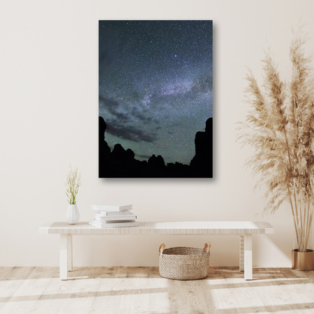 Canvas Print Nature Space Mountains Dark Night 80x120